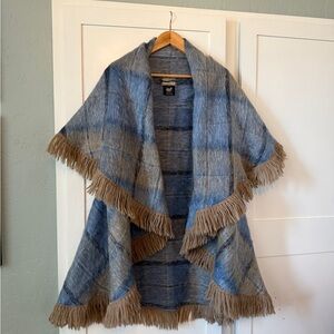 2 Vtg 60s ANDREW STEWART Scotland Mohair Wool Sweater Cape Poncho Fringed Rare